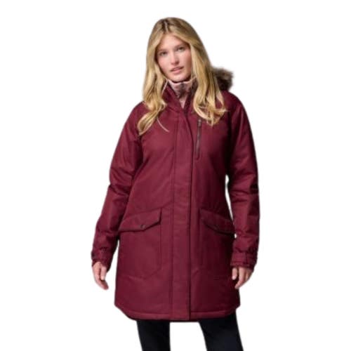 Columbia Suttle Mountain Parka Jacket Women 2XL Rich Wine Hooded Thermal JZZ1336