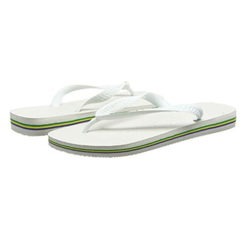 Havaianas Brazil 4000032 Flip Flops Womens 39/40 White Thong Sandals JZZ1333