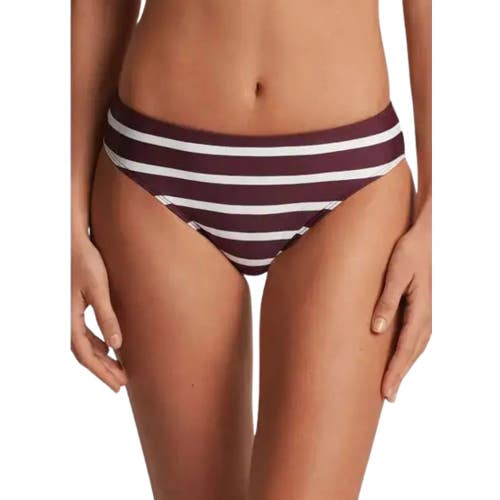 Lauren Ralph Lauren Bikini Bottom Womens 10 Brown White Striped Hipster JZZ1375
