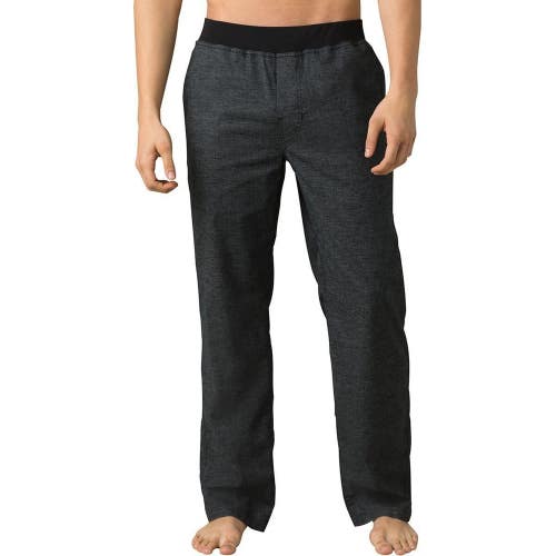 PrAna Vaha Pants Men's XS Black Stretch Elastic Waistband Straight Leg SGN1716