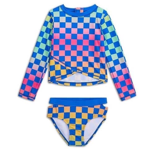 Appaman Oceana Rash Guard Set Kids 7 Multi Checkered Stretch Swimwear SGN1772