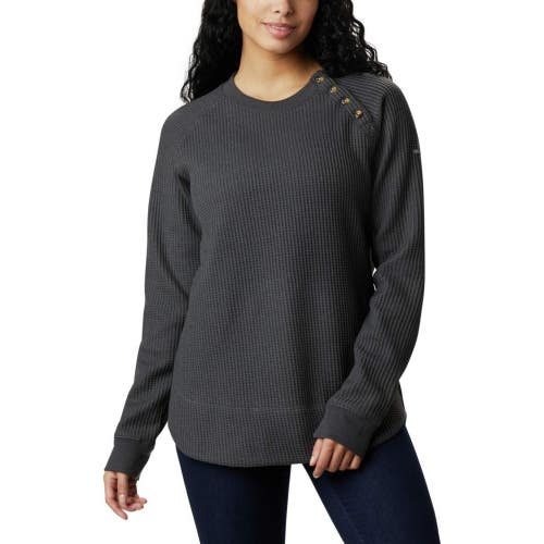Columbia Chillin Sweater Women's Small Shark Thermal Stretch Waffle Knit SGN1703