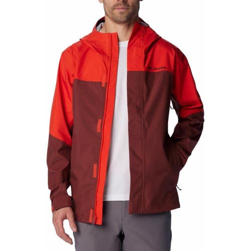 Columbia Wahkeena Falls 3L Shell Jacket Men's 2XL Red Hooded Full Zip SGN1738