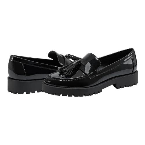 Bandolino Fillup Loafers Women's 7 M Black Patent Leather Slip On Shoes Hawk2854