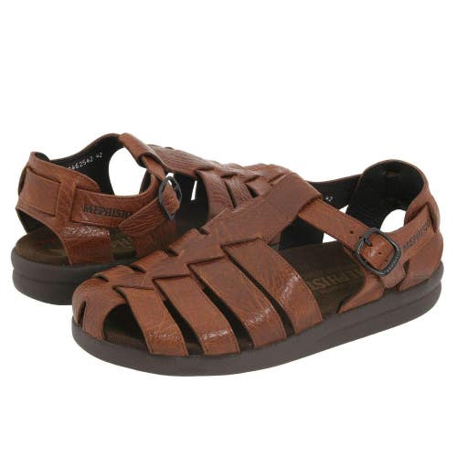 Mephisto Sam Sandals Men's 9 D Tan Leather Adjustable Buckle Fisherman Hawk2824