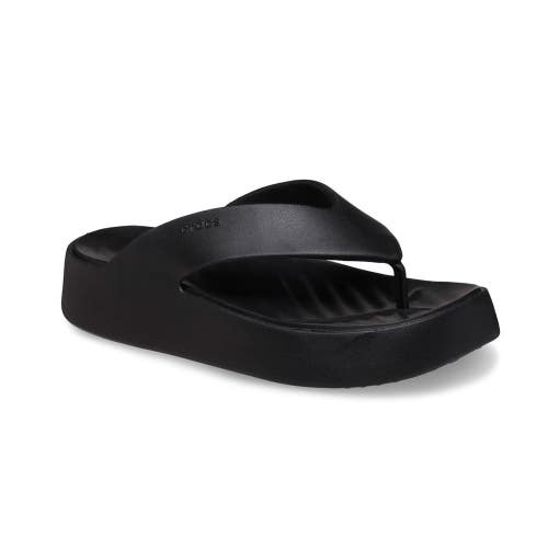 Crocs Getaway 209410-001 Sandals Women's 7 M Black Platform Flip Flop Hawk2819