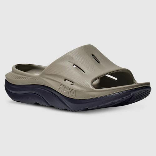 Hoka One One Ora Recovery Slide 3 1135061-VYF Mens 11 Gray Black Sandals HAM832
