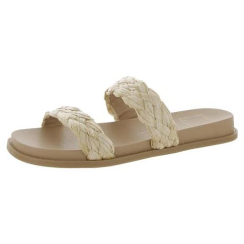 Dolce Vita Glade Sandals Women's 6 M Natural Raffia Braided Strap Slide RHS9184