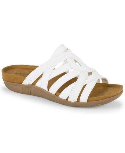 Baretraps Joneva BT31327 Slide Womens 7 White Leather Slip On Sandals RHS9122