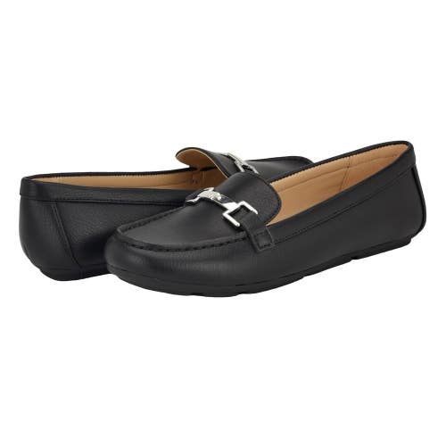 Calvin Klein Leanna Loafers Womens 6.5 Black Faux Leather Slip On Shoes ZOGG3327