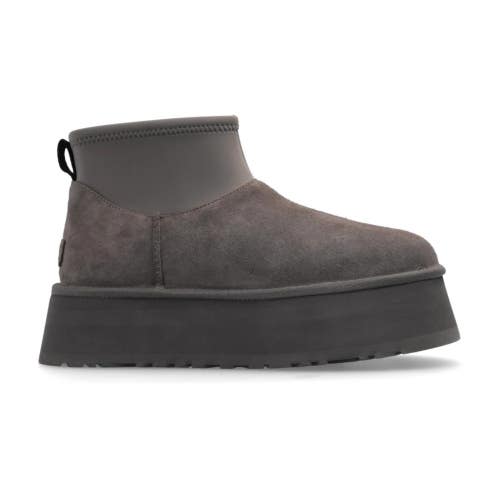 UGG Classic Mini Dipper Boots Women's US 10 B Dark Gray Suede Platform Hawk2806