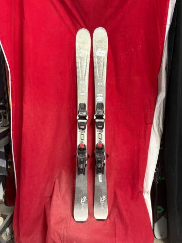 K2 Luvit 76 women's all-mountain skis,142cn. 
Bindings: Marker 
Binding Range: 260-388mm