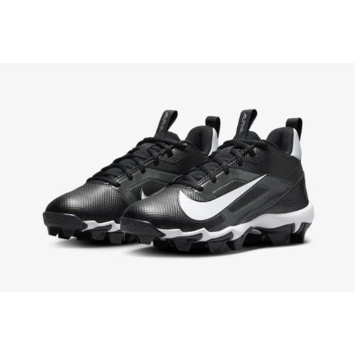 Nike Alpha Menace 4 Shark FQ4012-001 Kids 10 Black White Football Cleats HAM808