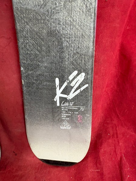 K2 Luvit 76 women's all-mountain skis,142cn. Bindings: Marker