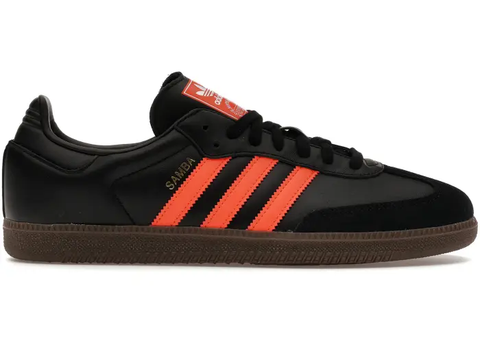 Size 8.5 - adidas Samba OG Black Impact Orange JR0910