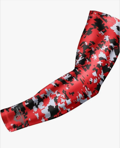 Bucwild Sports Red Camo Compression Arm Sleeve | ALL Sports | Sz YM 7-8" Bicep