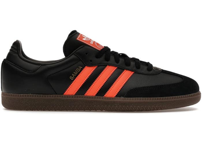 Size 5.5 - adidas Samba OG Black Impact Orange JR0910