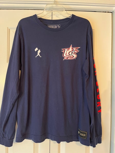 Men's XL Baseballism U.S. Baseball long sleeve tee shirt