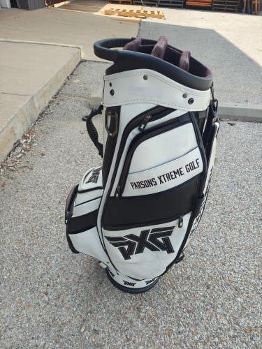 PXG Parson Xtreme Golf 6 Divider Staff Cart Bag White/Black