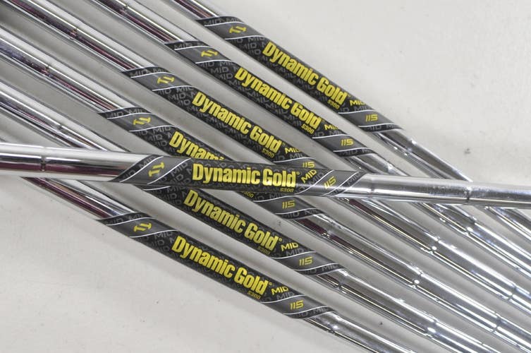 True Temper Dynamic Gold MID S300 Stiff 7pc Iron Shaft Set .355 Steel # 223793