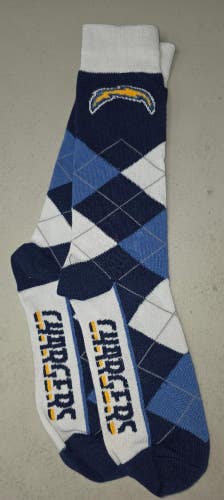 ST1 Mens NFL LOS ANGELES CHARGERS Argyle Socks LARGE 8-13 New FREE SHIPPING