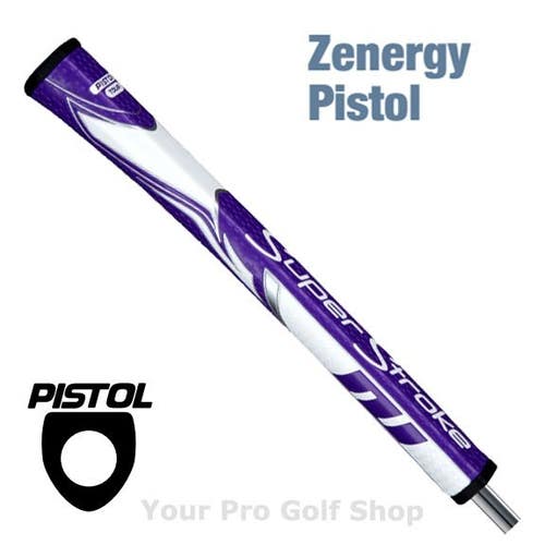 Super Stroke Zenergy Pistol Tour Putter Grip Purple and White