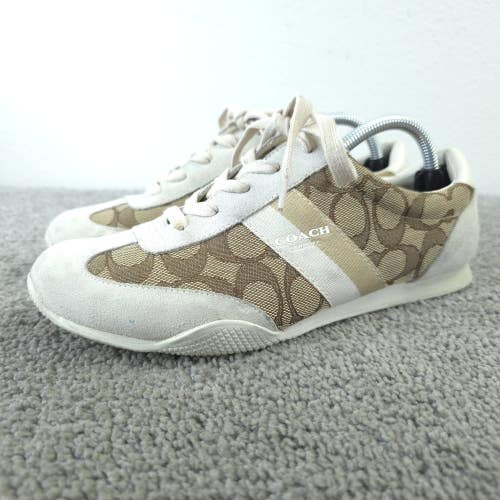 Coach Kelson Outline Signature Sneakers Womens Size 7 Shoes Low Top Beige