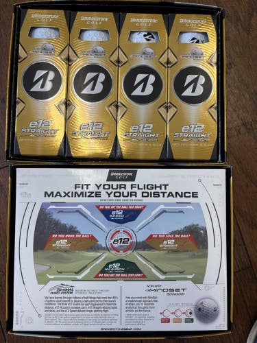 2 Dozen Bridgestone e12 Straight Distance White Golf Balls