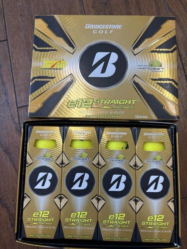 2 Dozen Bridgestone e12 Straight Distance Matte Yellow Golf Balls