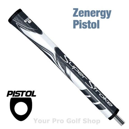 Super Stroke Zenergy Pistol 1.0 Putter Grip Gray and White
