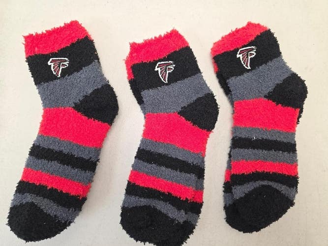 ST16 Mens NFL ATLANTA FALCONS Crew Socks MEDIUM 5-10 (Lot of 3) NEW