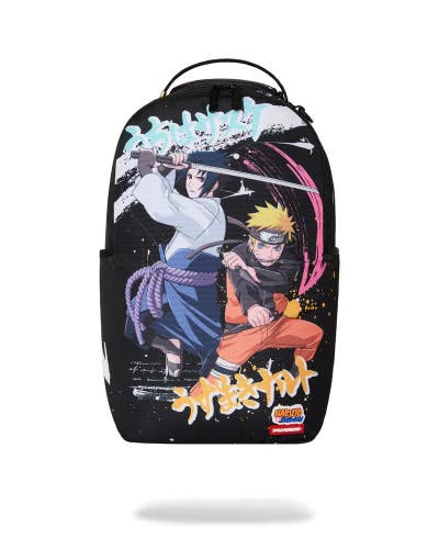 Sprayground Naruto Back To Back Attack Backpack Unisex Black Top Handle SPR310