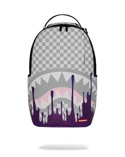 Sprayground Cosmic Chaos Backpack Unisex Gray Checkered Shoulder Strap SPR312