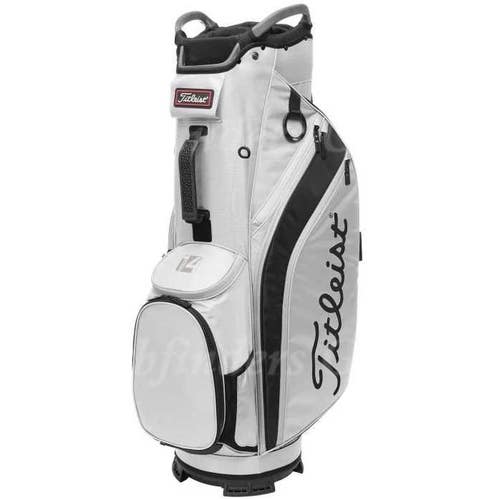NEW Titleist Cart 14 White/Black/Gray 14-Way Golf Cart Bag w/ Raincover
