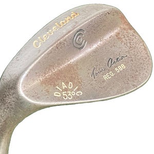 Cleveland Reg 588 Diadic Raw 53* Gap Wedge LH Stiff Steel 35.5" Good Lamkin Grip