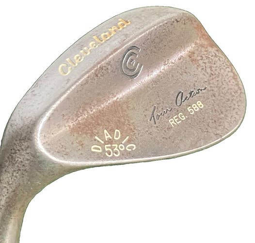 Cleveland Reg 588 Diadic Raw 53* Gap Wedge LH Stiff Steel 35.5" Good Lamkin Grip