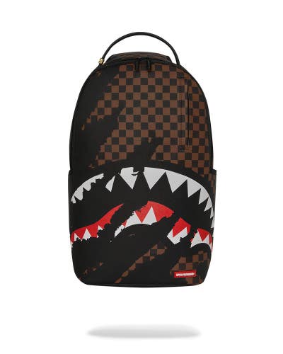 Sprayground Clawed Up Backpack Unisex OS Brown Checkered Shoulder Strap SPR317
