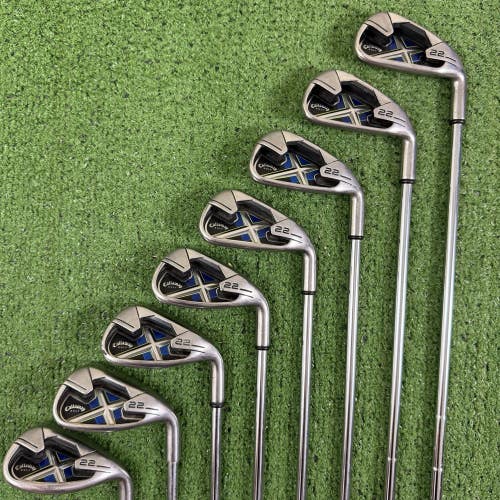 Callaway X22 Iron Set 4-PW SW Womens Ladies Flex Left Handed NEED GRIPS