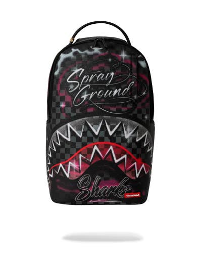 Spray Session Backpack Multi Airbrused Shark Graphic Adjustable Strap SPR326