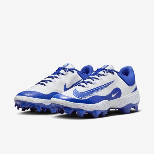 Nike Alpha Huarache Elite 4 Low MCS Men's 13 White Royal Baseball Cleats HAM784