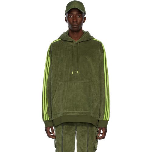 Adidas Ivy Park Hoodie Womens Small Wild Pine Corduroy Stretch 3-Stripes SGN1806
