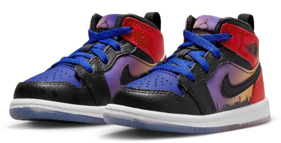 Nike Air Jordan 1 Mid SS DX4377-400 Sneaker Kids 4 Multi Leather Shoes RHS9108