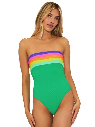Beach Riot Jessa Swimsuit Women's Large Multi Colorblock One-Piece Beach SGN1822