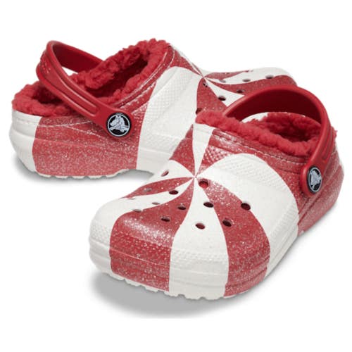 Crocs Classic Lined Holiday 209298-119 Clog Kids 13 White Slip On Shoes KFC1113