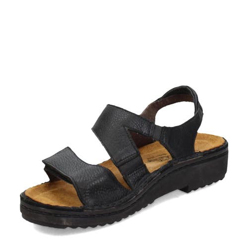 Naot Enid 63082-277 Sandal Women's 8 M Jet Black Leather Adjustable Strap HAM783