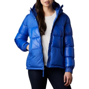 Columbia Pike Lake II Puffer Jacket Womens Small Blue Insulated Full Zip KFC1116