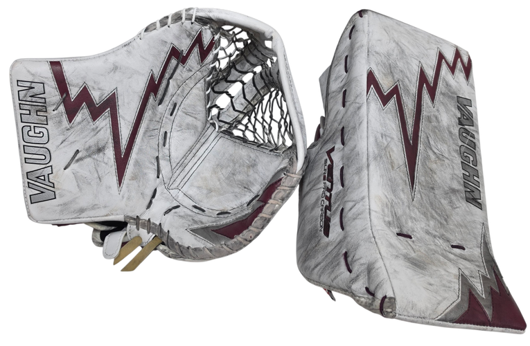 Vaughn V9 Pro SLR2 Pro Goalie Glove and Blocker Pro Stock NCAA Used (15757)
