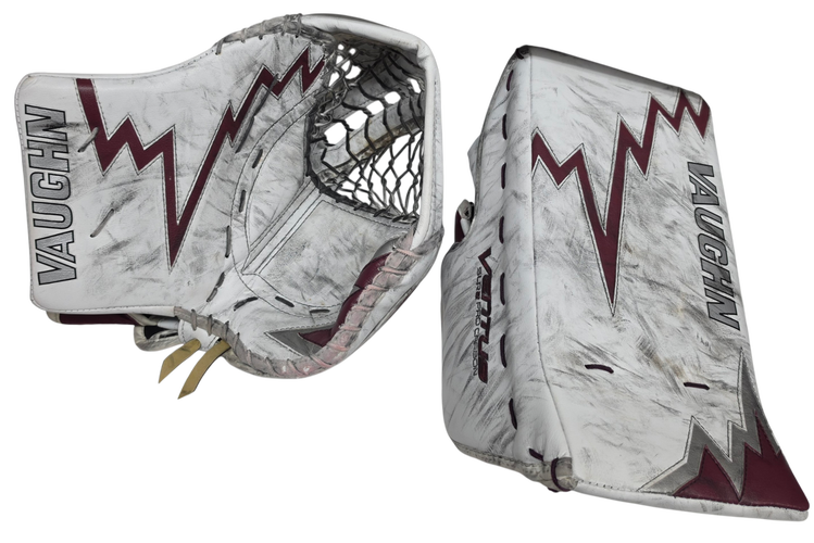 Vaughn V9 Pro SLR2 Pro Goalie Glove and Blocker Pro Stock NCAA Used (2) (15758)
