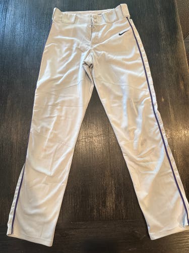 Gray/Purple Stripe Men's Small Adult Nike Game Pants (Used)