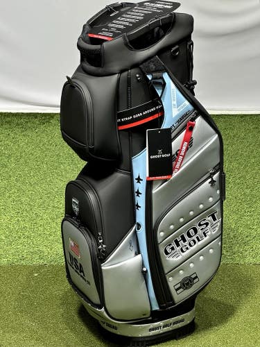 Ghost Golf Limited Edition Dogfight Striker Cart Bag 14-Way Top w/ Rain Hood NEW